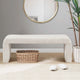 Waterfall Bench w Rounded Corners, Foam Cushion, Cream Boucle, 52"