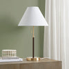 Table Lamp with White Fabric Tapered Empire Shade and Pull Chain