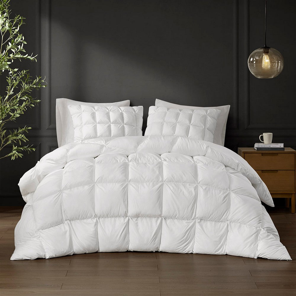 King Microfiber Comforter, Polyester Filling, Quilting, White