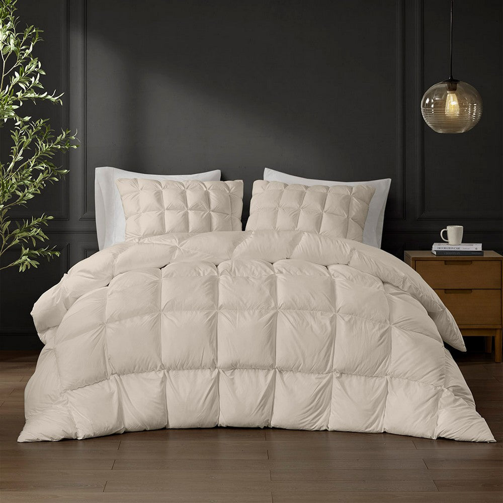 King Microfiber Comforter, Polyester Fill, Quilting, Tan Brown