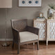 Accent Chair, Espresso Brown Cane Back & Arms, Tan Brown Polyester