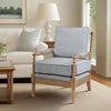 Accent Chair, Spindle Design, Nailheads on Blue Polyester, Brown