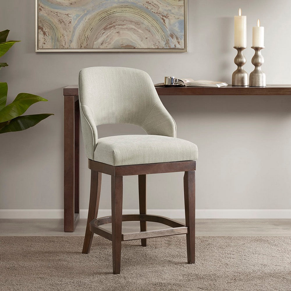 26" Counter Height Chair, Countered Open Back, Cream Upholstery