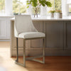 26" Counter Height Chair with Cream Polyster Fabric, Metal Frame