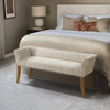 Accent Bench, Flared Arms, Nailheads, Taupe & Beige Polyester, 50"