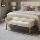 Accent Bench, Flared Arms, Nailheads, Taupe & Beige Polyester, 50"