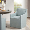 Upholstered Dining Arm Chair with Hidden Casters
