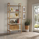 5 Tier Bookcase, Off White MDF Shelves, Solid Wood Frame
