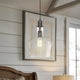 Pendant Light, Bell Glass Shade with Adjustable Hanging Cord, Bronze
