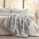60 x 50 Throw Blanket, Fur Basketweave Pattern, Light Gray