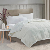 King Size Reversible Microfiber Blanket, Polyfiber Filling, Ivory