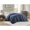 Queen Microfiber Blanket, Polyester Fill, Satin Trim, Navy Blue