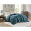 Queen Microfiber Blanket, Polyester Fill, Satin Trim, Teal Blue