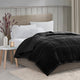 Queen Size Reversible Microfiber Blanket, Polyfiber Filling, Black