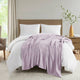 King Size Ring Spun Cotton Blanket with Ribbed Weaving, Lilac