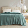 Queen Size Egyptian Cotton Blanket, Tightly Woven, Teal Green