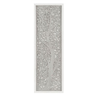 Panel Wall Decor, Laser Cut Botanical Branches, 12x36 Gray Wood