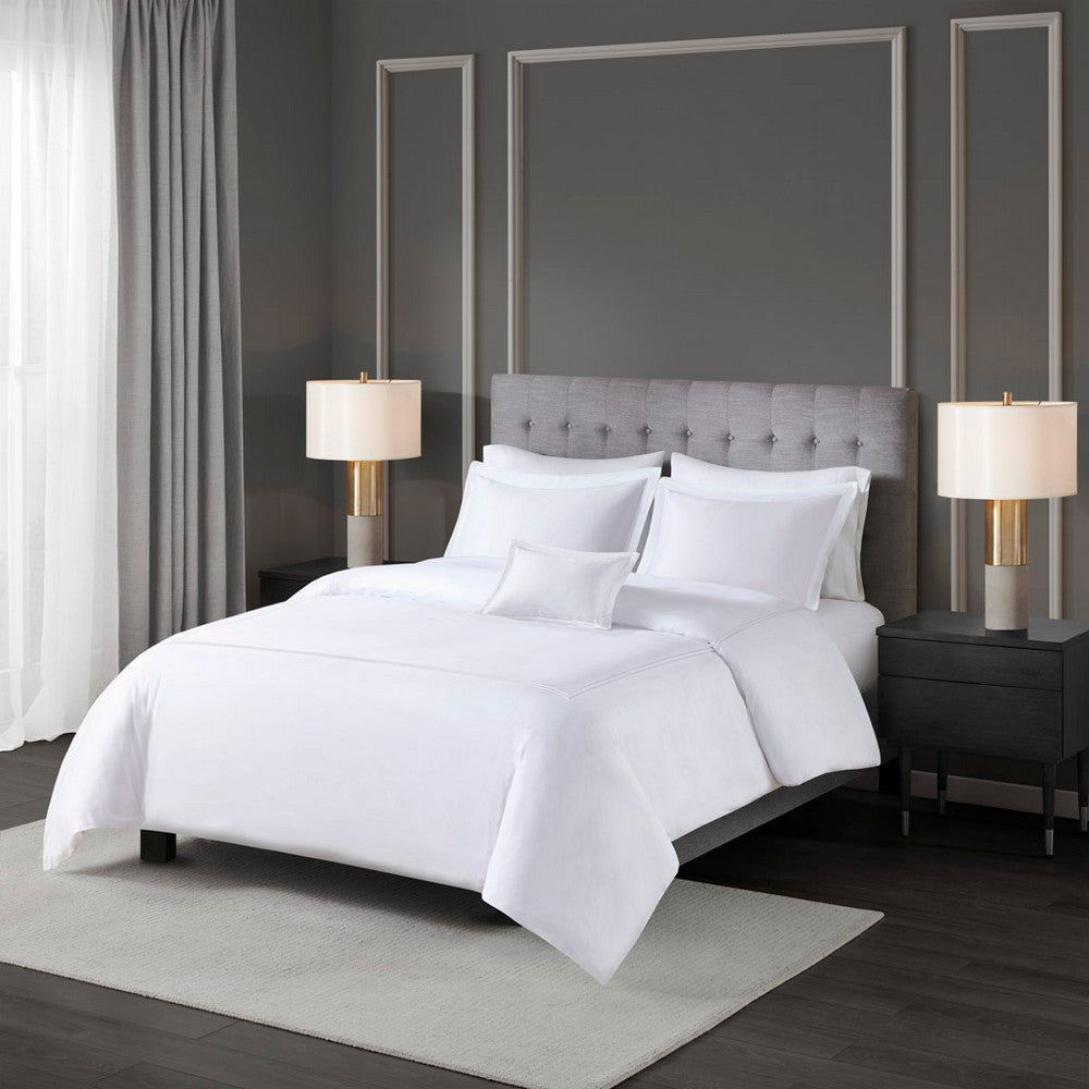5 Pc Queen Comforter Set, Polyester Fiber Fill, Embroidery, White