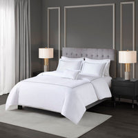 5 Pc Queen Comforter Set, Fiber Fill, Embroidery, White, Green
