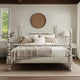 King Size Poster Bed, Sculpted Spindle Frame, Antique Cream