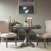 Dining Table, 44" Round Top w Curved Pedestal Base, Gray Finish