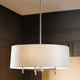 5-Light Dimmable Chandelier, White Shade, Adjustable Height Silver