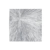 Wall Art, Abstract Sunburst Style, 30x30 Hand Painted Silver Resin
