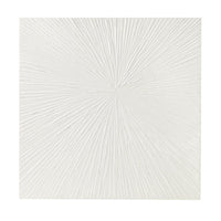 Wall Art, Abstract Sunburst Design, 30x30 Hand Painted White Resin