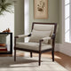 Accent Armchair, 1 Pillow, Morocco Brown Turned Legs, Taupe Brown