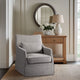 London Upholstered Skirted Swivel Armchair with Lumbar Pillow