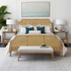 Woven Cane Queen Platform Bed, Curved Corner, Toasted Almond Brown