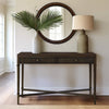 Sofa Console Table, 48", 2 Fluted Drawers, Dark Coffee Brown