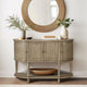 Accent Cabinet, 4 Doors w Lower Open Shelf, Reclaimed Wheat Brown
