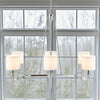 Chandelier, 6 White Cylinder Shades, Adjustable Chain, Chrome Iron
