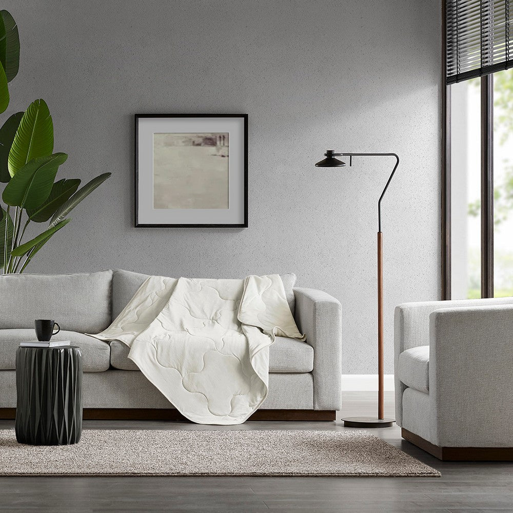 50 x 60 Throw Blanket, Nylon and Polyethylene, Quilting, Ivory