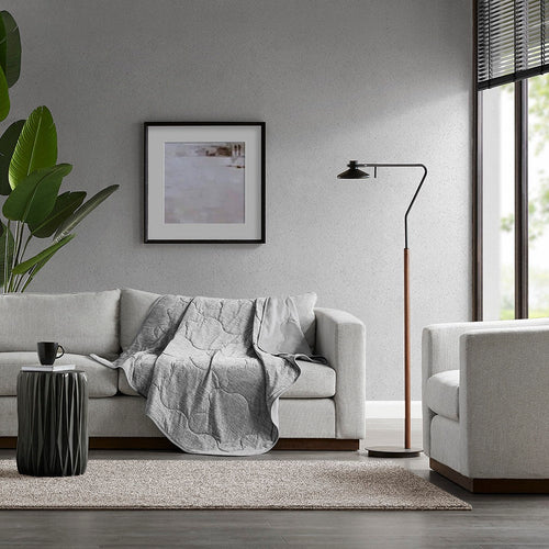 50 x 60 Throw Blanket, Nylon and Polyethylene, Quilting, Gray