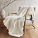 50 x 60 Heated Throw Blanket, Controller, Ivory Faux Feathersoft
