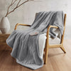 50 x 60 Heated Throw Blanket, Controller, Gray Faux Feathersoft
