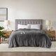King Size Heated Blanket w 2 Controllers, Dark Gray Polyester