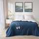 Twin XL Size Blanket, Heated Function, Fleece and Sherpa, Blue