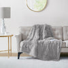 50 x 60 Heated Throw Blanket w Controller, Solid Shaggy Fur, Gray