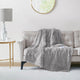 50 x 60 Heated Throw Blanket w Controller, Solid Shaggy Fur, Gray