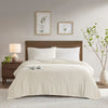 Twin Size Blanket, Heated Function, Ribbed Design, Ivory