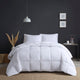 Oversized Microfiber King Comforter with Goose Feather Fill, White