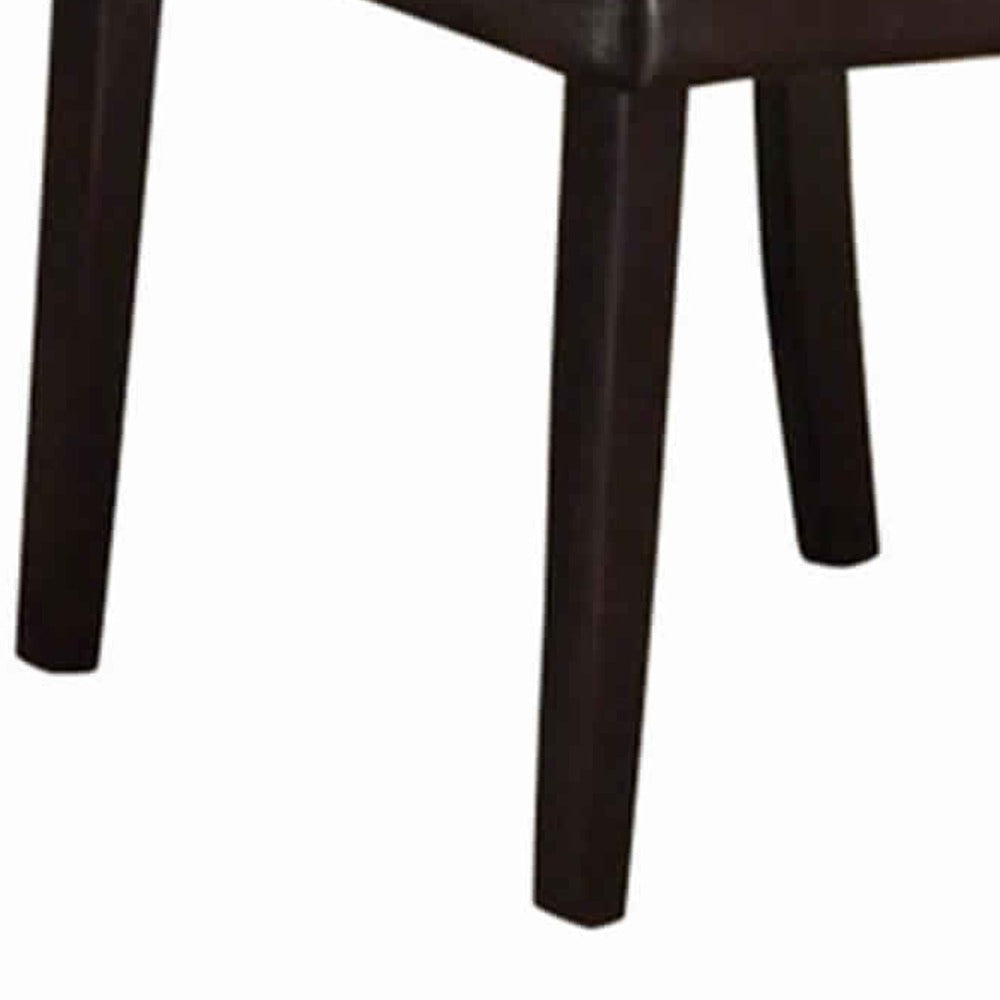 Dining Chair | Faux Leather Upholstery | Pine Frame | Set of 2 | Dark Brown PDX-F1078
