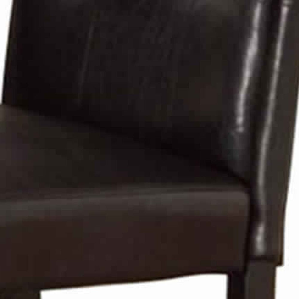 Dining Chair | Faux Leather Upholstery | Pine Frame | Set of 2 | Dark Brown PDX-F1078