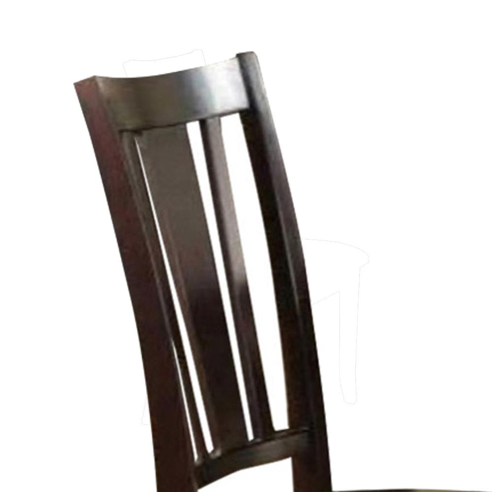 Contemporary Dining Chair | Rubber Wood | Upholstered Seat | Set of 2 | Brown PDX-F1285