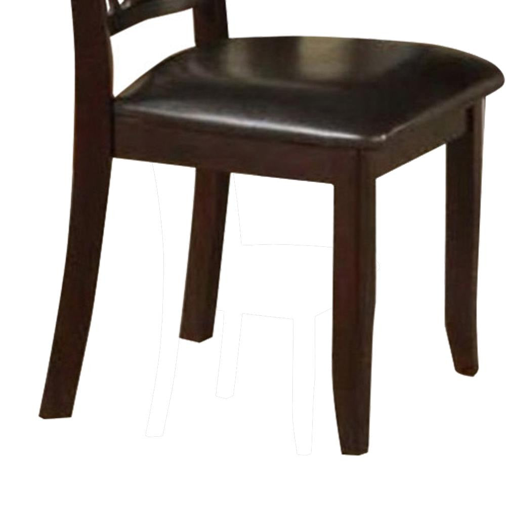 Contemporary Dining Chair | Rubber Wood | Upholstered Seat | Set of 2 | Brown PDX-F1285