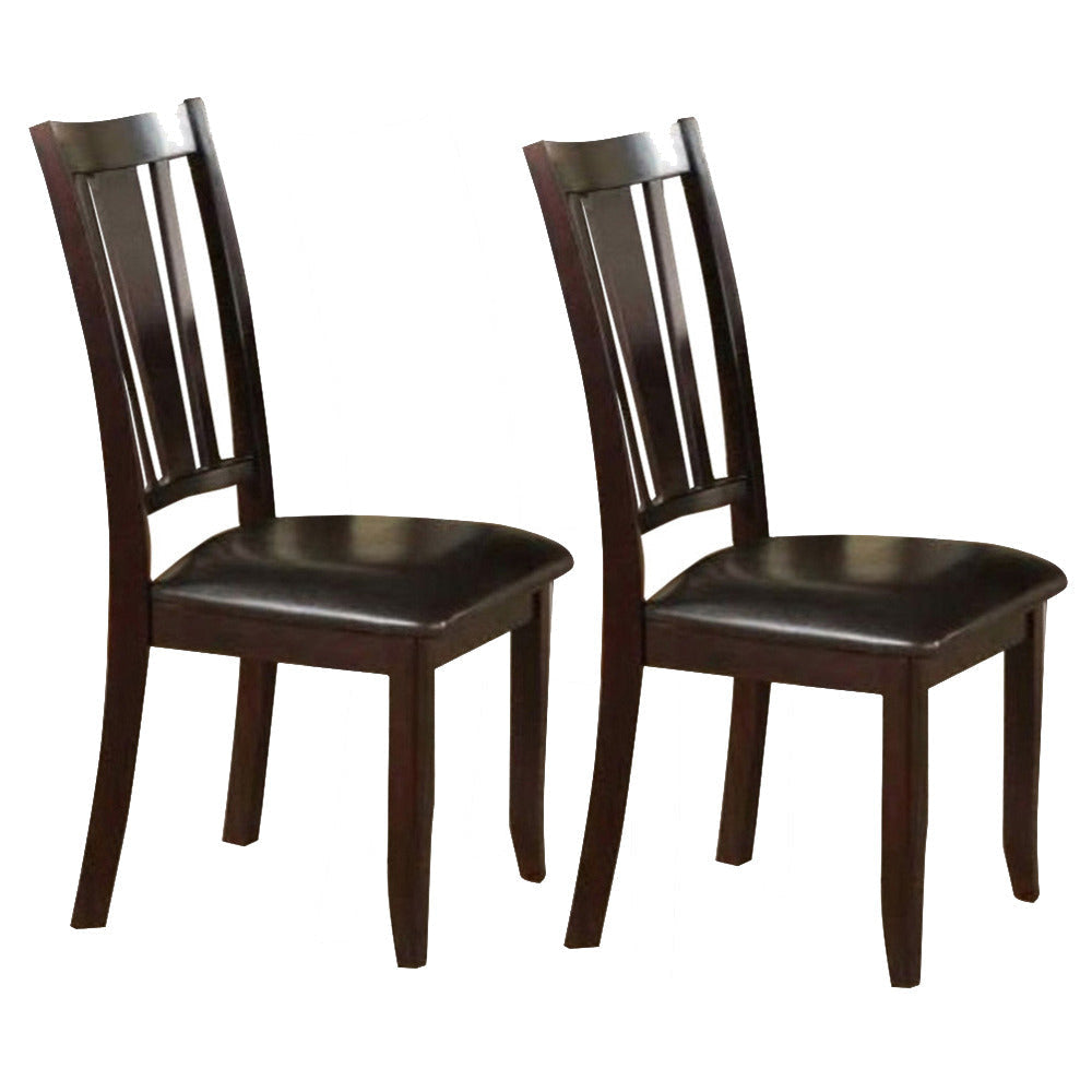 Contemporary Dining Chair | Rubber Wood | Upholstered Seat | Set of 2 | Brown PDX-F1285