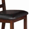 Side Chair | Solid Wood | Leather Seat | Set of 2 | Brown PDX-F1331